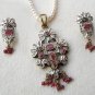 Antique Sterling Silver Style Gemstone Pendant Set with earring SIG56R