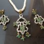 Antique Sterling Silver Style Gemstone Pendant Set with earring SIG51E