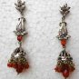 2 TONE SILVER PL INDIAN FASHION VICTORIAN JEWELRY AMERICAN AD JHUMKI EARRINGS