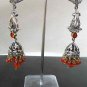 2 TONE SILVER PL INDIAN FASHION VICTORIAN JEWELRY AMERICAN AD JHUMKI EARRINGS