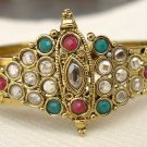 1PC INDIAN ANTIQUE FINISH CZ RUBY EMERALD VICTORIAN STYLE BRACELET OPENABLE V268