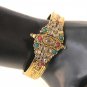1PC INDIAN ANTIQUE FINISH CZ RUBY EMERALD VICTORIAN STYLE BRACELET OPENABLE V268