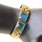 GORGEOUS 1PC INDIAN ANTIQUE FINISH SAPPHIRE CZ VICTORIAN BRACELET 2.6" VB275