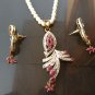Antique Sterling Silver Style Gemstone Pendant Set with earring SIG54R
