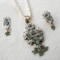 Antique Sterling Silver Style Gemstone Pendant Set with earring SIG56E