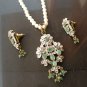 Antique Sterling Silver Style Gemstone Pendant Set with earring SIG56E