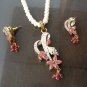 Antique Sterling Silver Style Gemstone Pendant Set with earring SIG49R