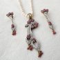 Antique Sterling Silver Style Gemstone Pendant Set with earring SIG53R