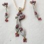 Antique Sterling Silver Style Gemstone Pendant Set with earring SIG53R