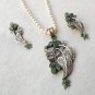 Antique Sterling Silver Style Gemstone Pendant Set with earring SIG57E