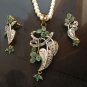 Antique Sterling Silver Style Gemstone Pendant Set with earring SIG57E