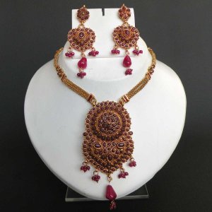 Bollywood Indian Fashion Ruby Hinged Polki GoldPlated Pednant Jewelry set f345