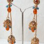 BOLLYWOOD PREMIUM JEWELRY SIMULATED CZ POLKI KASHMIRI JHUMKI EARRING PAIR F196