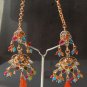 BOLLYWOOD STYLE PREMIUM JEWELRY SIMULATED CZ POLKI LONG JHUMKI EARRING PAIR F202