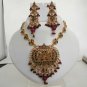 PREMIUM INDIAN POLKI GOLD FINISH MULTI GEMSTONE BRIDAL JEWELRY NECKLACE SET fP13