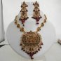 PREMIUM INDIAN POLKI GOLD FINISH MULTI GEMSTONE BRIDAL JEWELRY NECKLACE SET fP13