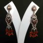 PREMIUM INDIAN JEWELRY SILVER TONE VICTORIAN DESIGNER AD EARRING PAIR fve6