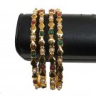 PREMIUM INDIAN JEWELLERY 4PC POLKI BANGLE FAUX PEARL RUBY EMERALD 2.6 SIZE FB15