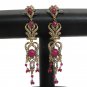 PREMIUM INDIAN JEWELRY VICTORIAN STIMULATED DIAMOND RUBY EARRING PAIR fve97