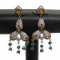 PREMIUM INDIAN JEWELRY ANTIQUE VICTORIAN STIMULATED DIAMOND EARRING PAIR fve86