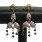 PREMIUM INDIAN JEWELRY ANTIQUE VICTORIAN STIMULATED DIAMOND EARRING PAIR fve86