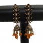 PREMIUM INDIAN JEWELRY VICTORIAN STIMULATED CZ GLASS BEADS EARRING PAIR fve99