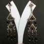 PREMIUM INDIAN JEWELRY VICTORIAN DESIGNER STIMULATED CZ ONYX EARRING PAIR fve72
