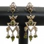 PREMIUM INDIAN JEWELRY ANTIQUE FINISH VICTORIAN STIMULATED CZ EARRING PAIR fve90
