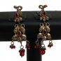 PREMIUM INDIAN JEWELRY ANTIQUE VICTORIAN STIMULATED CZ RUBY EARRING PAIR fve88