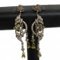 PREMIUM INDIAN JEWELRY VICTORIAN STIMULATED DIAMOND PERIDOT EARRING PAIR fve96