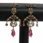 PREMIUM INDIAN JEWELRY VICTORIAN DESIGNER CZ GLASS BEADS EARRING PAIR fve80