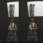 PREMIUM INDIAN JEWELRY VICTORIAN STYLE CZ EMERALD BEADS (FA) EARRING PAIR fve36