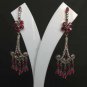PREMIUM INDIAN JEWELRY VICTORIAN DESIGNER SIMULATED CZ RUBY EARRING PAIR fve31