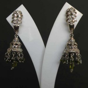 PREMIUM INDIAN JEWELRY VICTORIAN SIMULATED DIAMOND DANGLE EARRING PAIR fve32