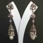 PREMIUM INDIAN JEWELRY VICTORIAN SIMULATED DIAMOND AMETHYST EARRING PAIR fve14