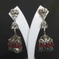 PREMIUM INDIAN JEWELRY VICTORIAN CZ BEADS ( RUBY PEARL ) JHUMKI EARRINGS fve12