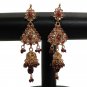 PREMIUM INDIAN POLKI FASHION JEWELRY GOLDPLATED CZ RUBY JHUMKI EARRING PAIR fe17