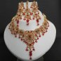 PREMIUM INDIAN POLKI GOLD FINISH SIMULATED CZ BRIDAL JEWELRY NECKLACE SET fn4