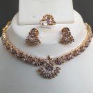 PREMIUM JEWELLERY RUBY & ZIRCONIA DESIGNER NECKLACE EARRINGS & FINGER RING