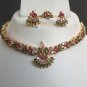 PREMIUM JEWELLERY RUBY & ZIRCONIA DESIGNER NECKLACE EARRINGS & FINGER RING