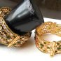 2 PC AWASOME! INDIAN GOLD FINISH STIMULATED PERIDOT CZ BANGLE BRACELET 2.8 426X