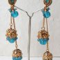 INDIAN BOLLYWOOD PREMIUM JEWELRY CZ POLKI KASHMIRI JHUMKI EARRING PAIR F198