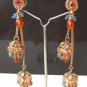 BOLLYWOOD INDIAN PREMIUM POLKI JEWELRY GEMSTON KASHMIRI JHUMKI EARRING PAIR F196