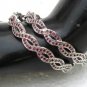 2Pc PREMIUM INDIAN RODHIUM SILVER PL STIMULATED RUBY BANGLE BRACELET JEWELRY 2.8