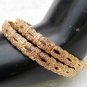 AWESOME! 2Pc GOLD FINISH SIMULATED AMRICAN AD JEWELRY BANGLE BRACELET 2.8 RB117
