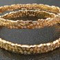 UNIQUE DESIGNER 2Pc GOLD FINISH AMRICAN AD JEWELRY BANGLE BRACELET 2.6 RB129