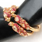 INDIAN POLKI DESIGNER GOLD FINISH PEACOCK HINGED BANGLE KADA BRACELET PAIR 184X
