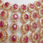 GOLD PL INDIAN JAIPUR NAVRATAN DESIGNER BRIDAL JEWELRY RUBY NECKLACE SET