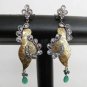PREMIUM INDIAN VICTORIAN JEWELRY DESIGNER AD EMERALD BEADS EARRING PAIR NS45
