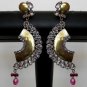 PREMIUM INDIAN VICTORIAN JEWELRY STIMULATED DIAMOND RUBY BEADS EARRING PAIR NS38